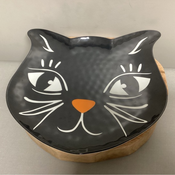 Very Large Halloween Cat Themed Serving Tray - Crafted Hard Plastic - Picture 7 of 10
